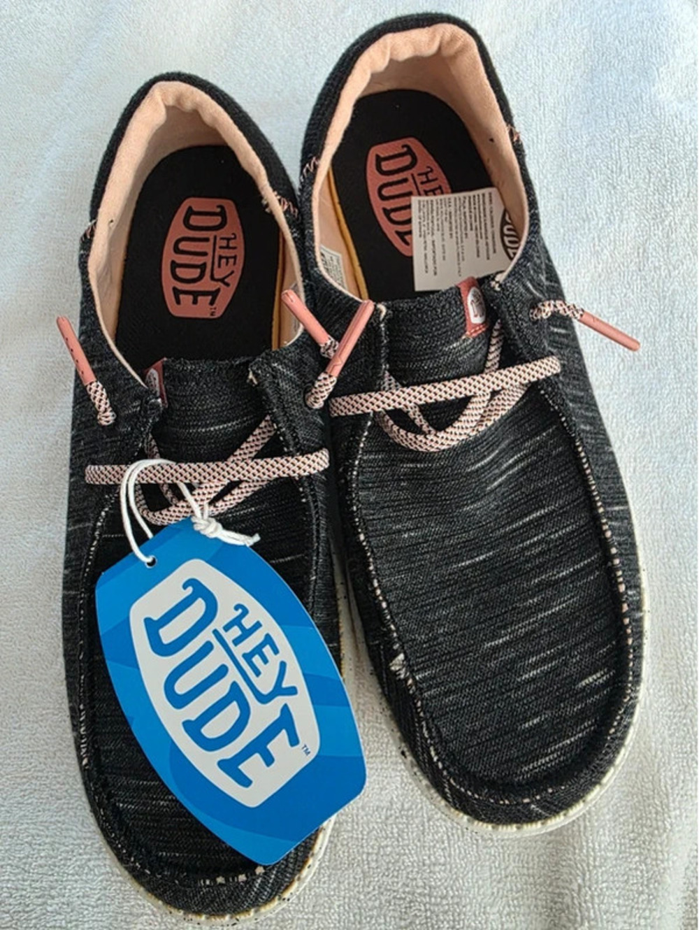 Hey Dude Wendy Funk Jersey women’s shoes in black, size US 8